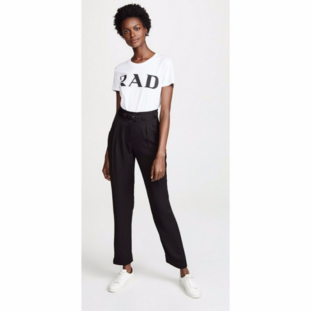 A.P.C. Joan Trousers Black Pleated Size 42 with Belt